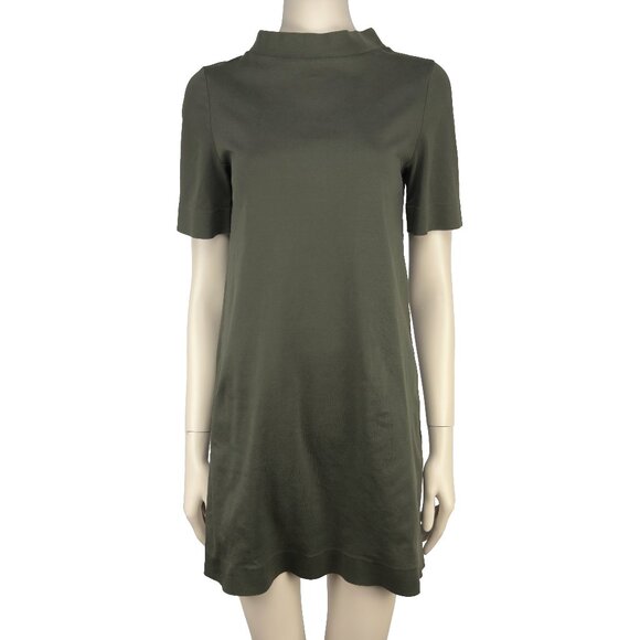 COS Short Sleeves T-Shirt Khaki Green Cotton Mini Dress Size XS - Picture 1 of 7